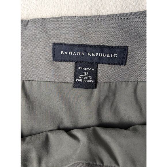 Banana Republic Skirt Women's A Line Olive Back Zip Size 10 Career Preppy - Picture 4 of 4
